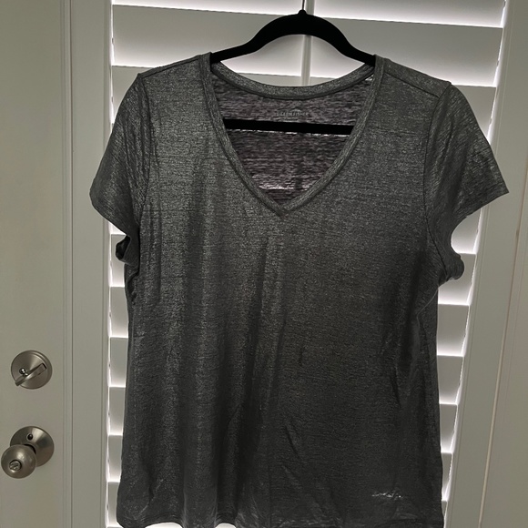 Eileen Fisher Sparkly Silver Top - Picture 1 of 3